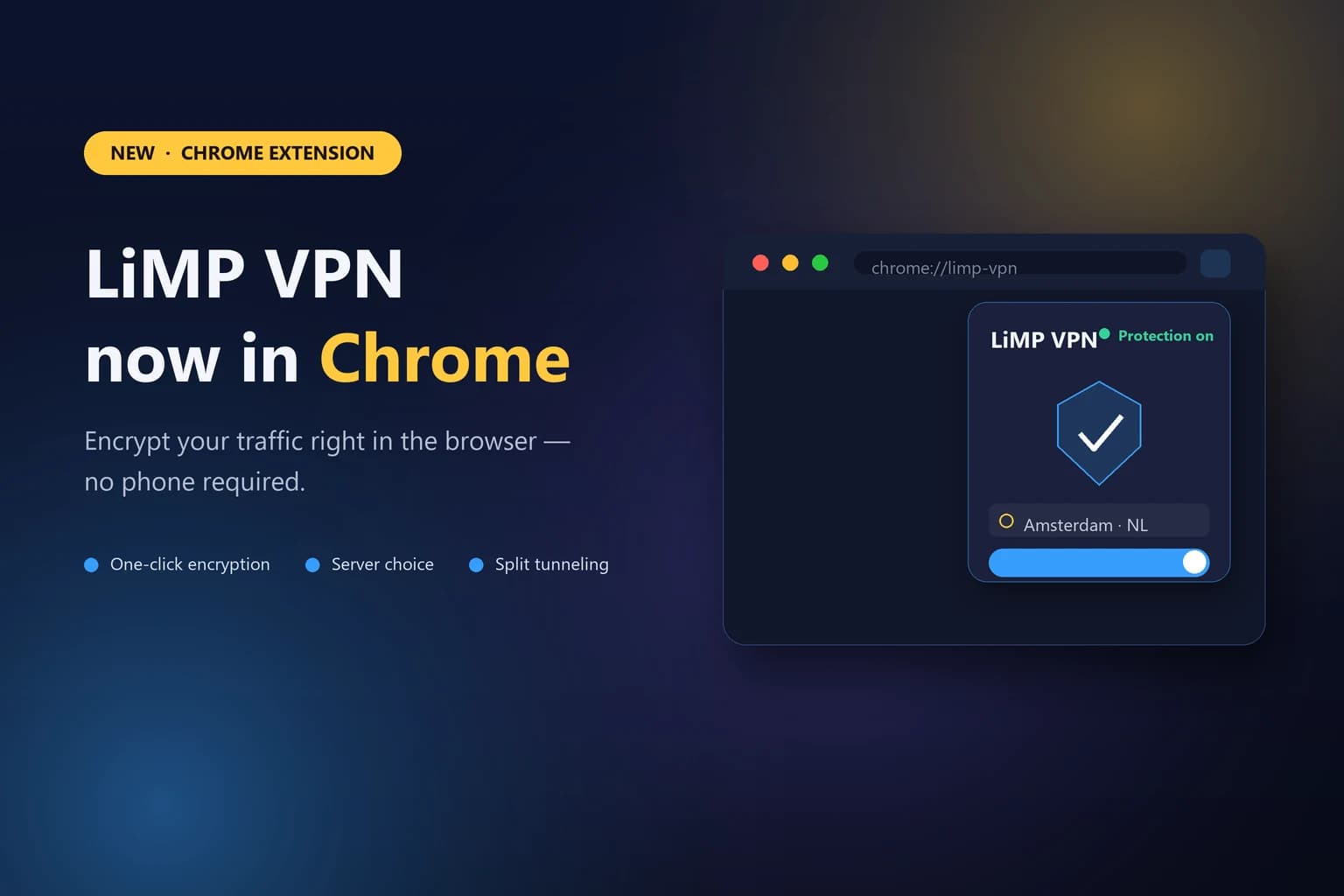 У LiMP VPN появилось расширение для Chrome: VPN прямо в браузере